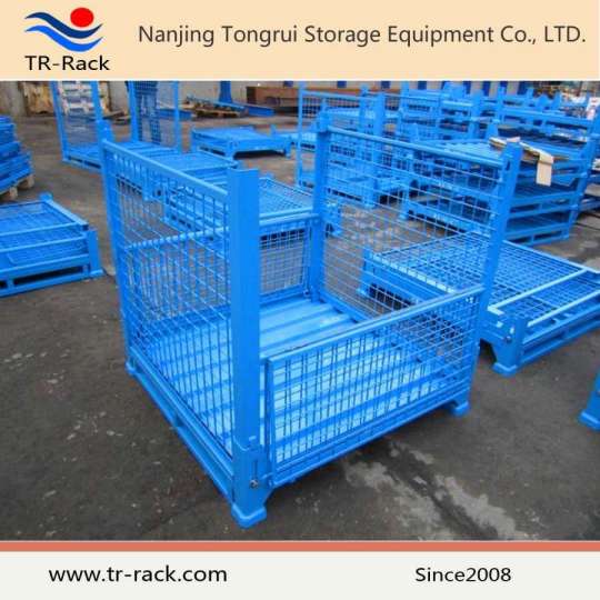 Collapsible and Foldable Metal Steel Wire Mesh Pallet Container