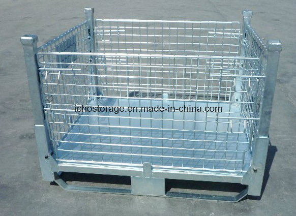 Folding Stackable Wire Mesh Metal Storage Stacking Container